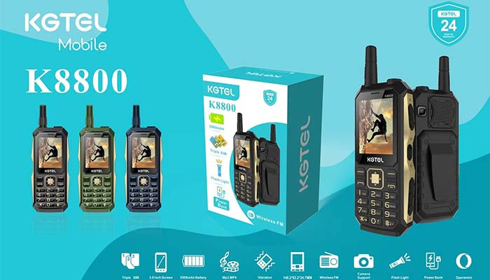 گوشی موبایل ارتشی پاور بانک دار مدل کاجیتل KG8800 (سه سیمکارت)