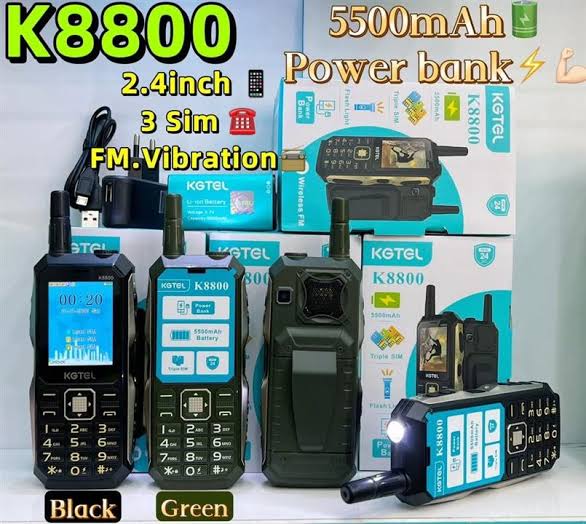 گوشی موبایل ارتشی پاور بانک دار مدل کاجیتل  KG8800 (سه سیمکارت)